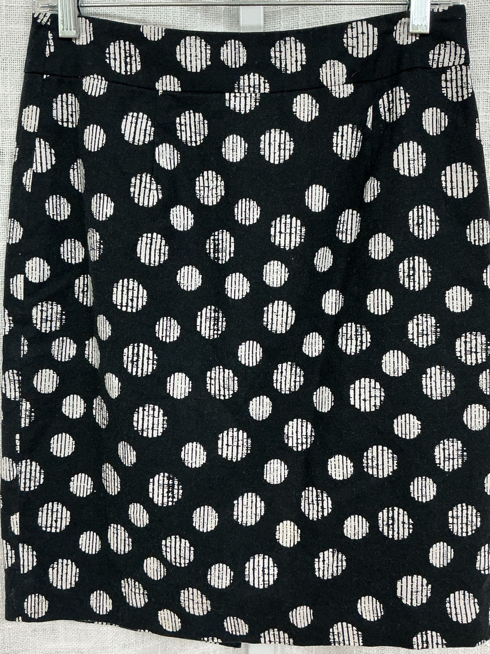 Banana Republic Black Pencil Skirt with White Striped Polka Dots